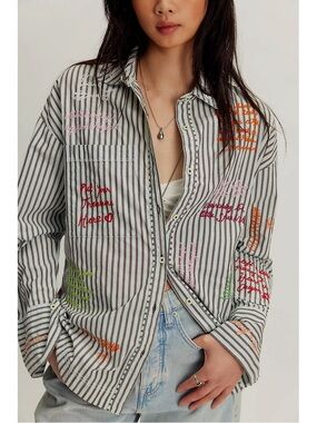 Free People / We The Free - Summer Road Trip Button Down